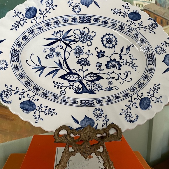 Blue onion blue nordic Staffordshire platter - Picture 2 of 3